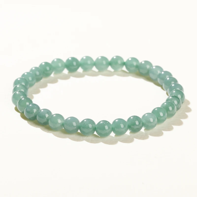 6mm Genuine Natural Guatemala Jadeite Beaded Bracelet for Women Luxury Elegant Energy Healing Elastic Bangles Girlfriend Gifts view 2