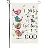Christian Biblical Bible Verse Garden Flag,12 x 18 Inch Burlap, I Will Sing The Goodness of God, Christian Community Church  jjp