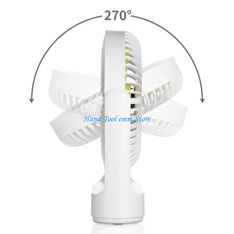 H37F 7'' 4000Mah Mini Desk Fan 4 Speed Desktop Fan Powerful Strong Work Quiet
