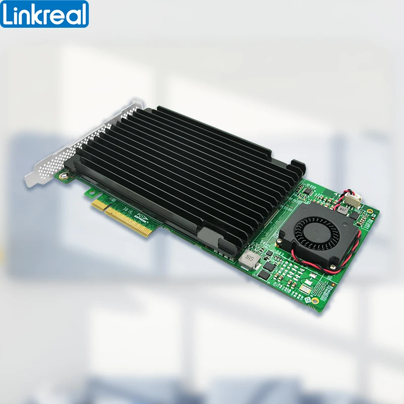 Imagem -03 - Linkreal Pcie x8 para Porta M.2 m Chave Nvme Ssd Adaptador com Suporte Plx 8725 22110 Mm-lrnv95244i