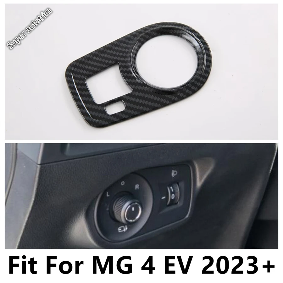 

Car Head Lights Lamp Switch Button Panel Switch Frame Cover Trim ABS Carbon Fiber Interior Accessories Fit For MG 4 EV 2023 2024