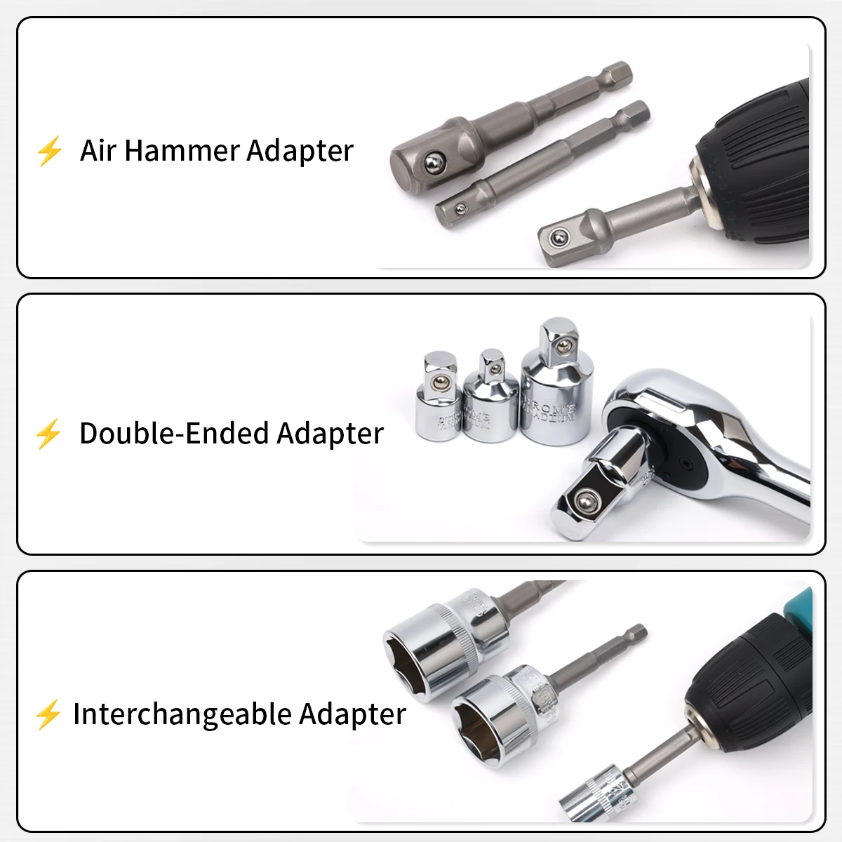Juego de adaptador de cabezal convertidor de llave de trinquete, soporte de broca de tuerca de 6 puntos, herramienta de reparación de accionamiento de destornillador, 15 Uds.