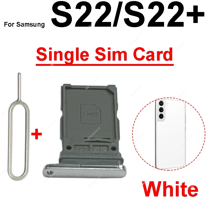 Dual Sim Card Tray For Samsung S22 S22 Plus S22 Ultra Single Dual Sim Card Tray Slot   Card Holder Reader Parts