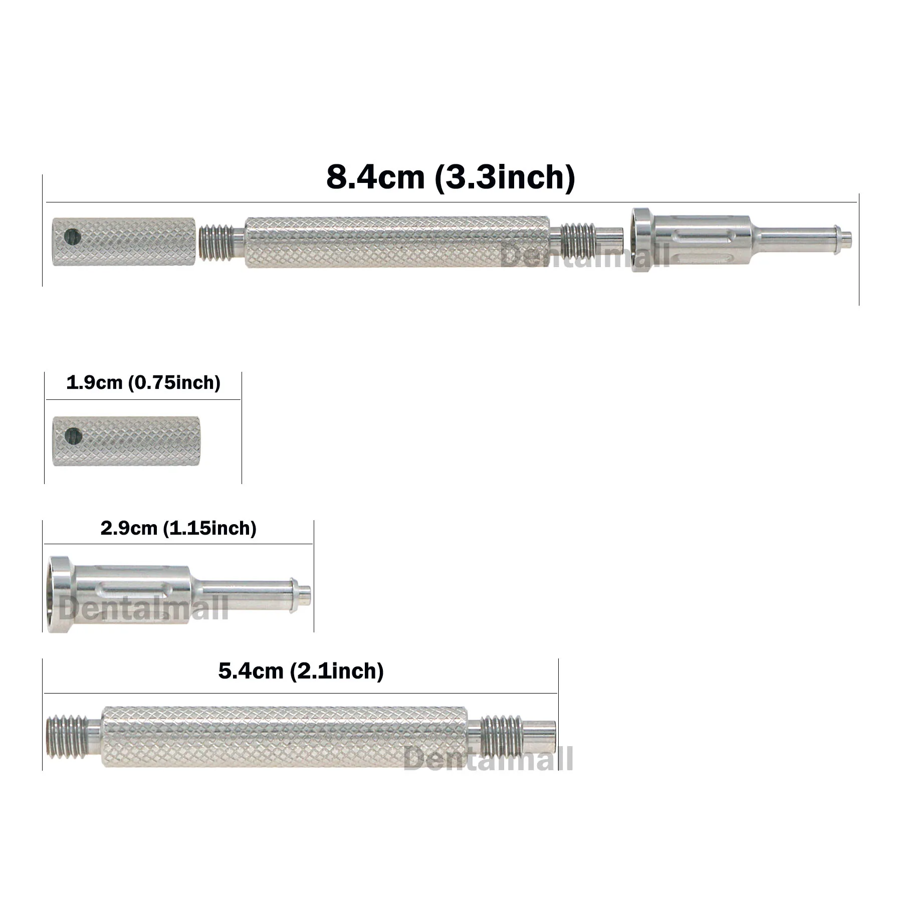 Dental Overdenture Attachment Implant Locator Tool Core Tool Removable Universal 3 tools in 1 Silver