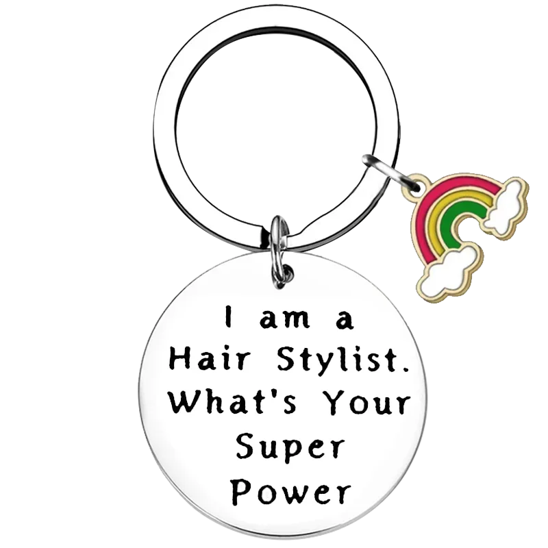 Hair Stylist Barber gift Keychain Hairdresser Gift Key Rings I’m a Hair Stylist What’s Your Superpower