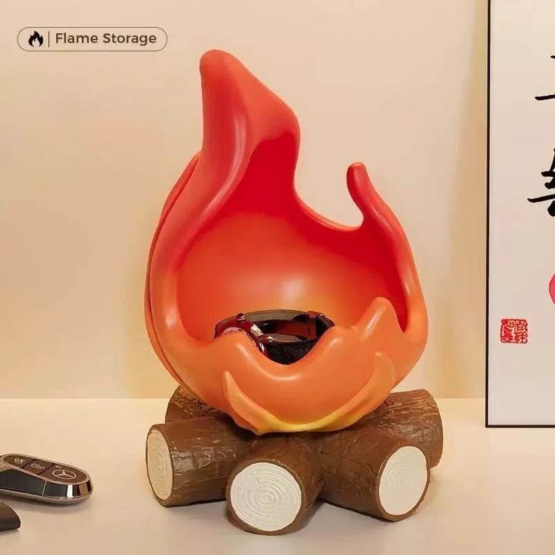 

Firewood Ornaments for Moving Into A New Home Flame Shaped Celebration Entrance Hall Storage Key Storage Tray