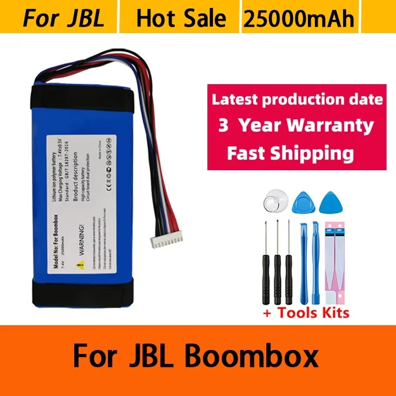 100% 25000mAh For JBL Boombox Boombox 1 GSP0931134 01 7.4v Li-ion Battery Boombox1 Boombox 1 Player Speaker Batteries+Tools