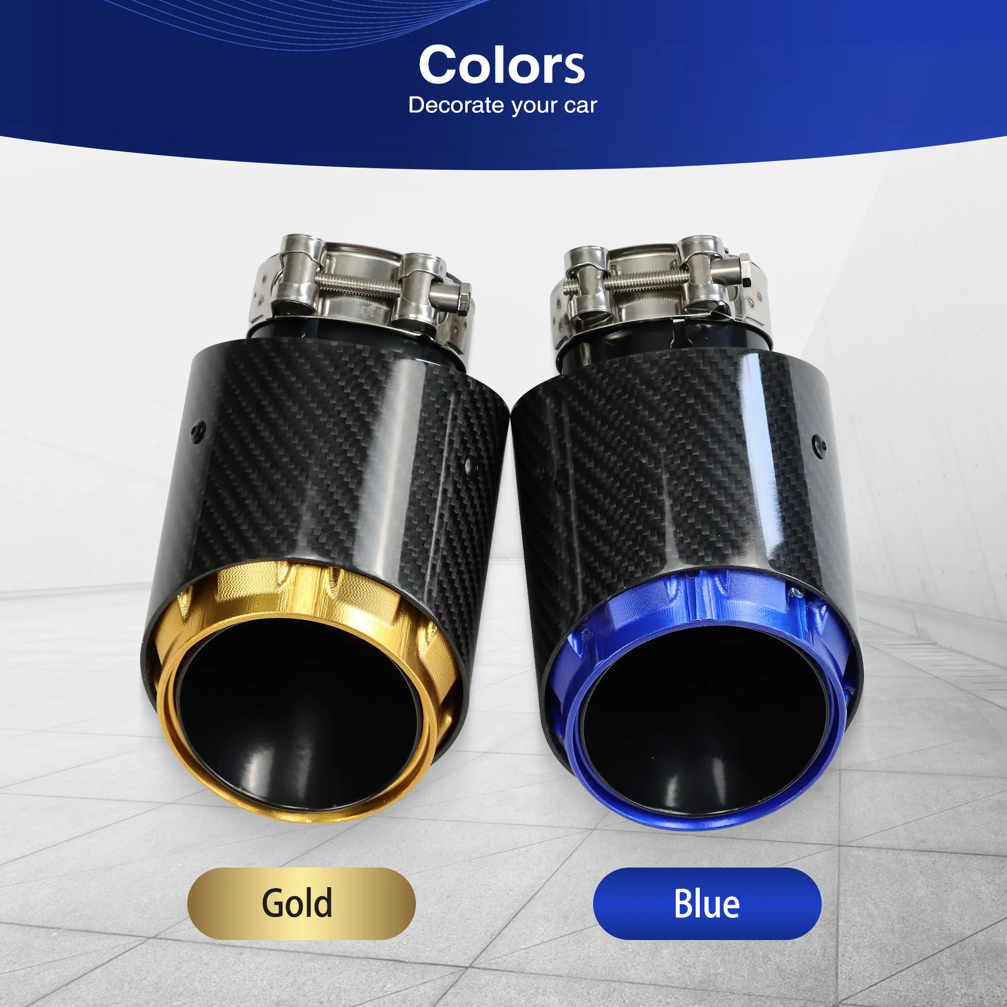 ER New Design Bullet Style Exhaust Tip High Quality Carbon Fiber for Universal Car Modified Muffler Tail Pipe Nozzle