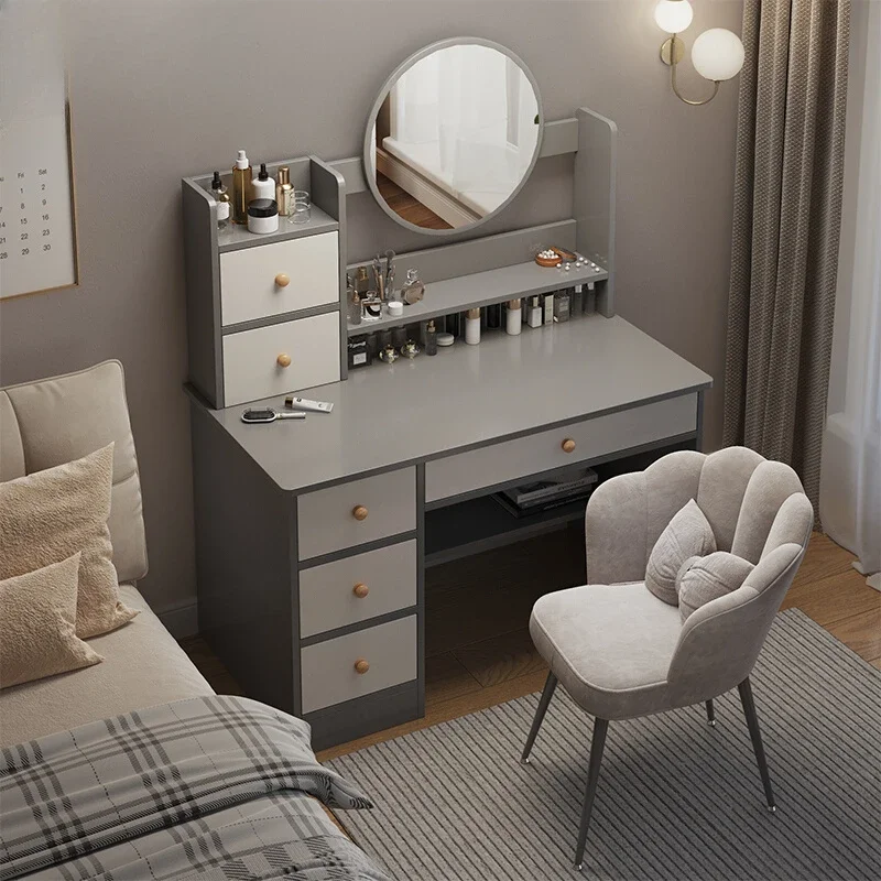 

Simple bedroom, modern master bedroom, small apartment, small makeup table, dresser