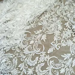 ivory bridal lace fabric guipure lace dress lace fabric sequins lace 130cm width lace sell by yard