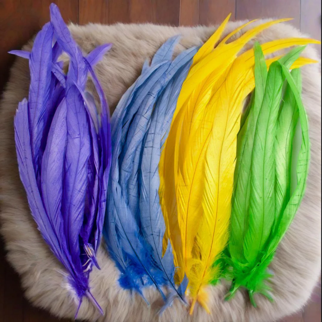 

Wholesale 25-40cm Rooster Feathers 100pcs Wedding Crafts DIY Natural Feather Handwork Party Plume Carnival Headwear Decoration