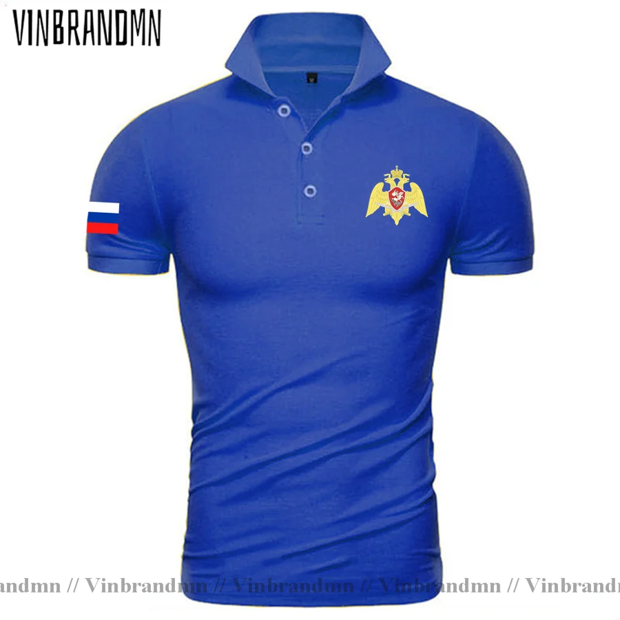 Army Russian Federation Russia RUS RU Short sleeve New Brand Polo Shirt Men High Quantity Solid Business Casual Mens Clothing