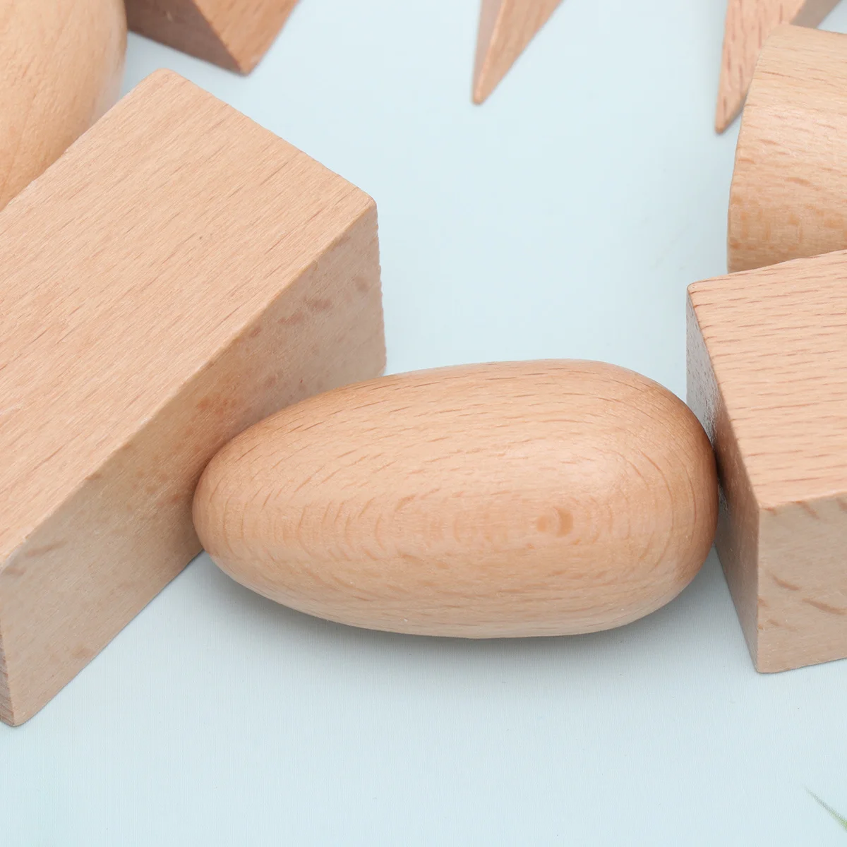 

11Pcs Geometric Wooden Teaching Blocks for Preschool Kids Early Math Symmetry Area Volume Learning Set Tote Toy