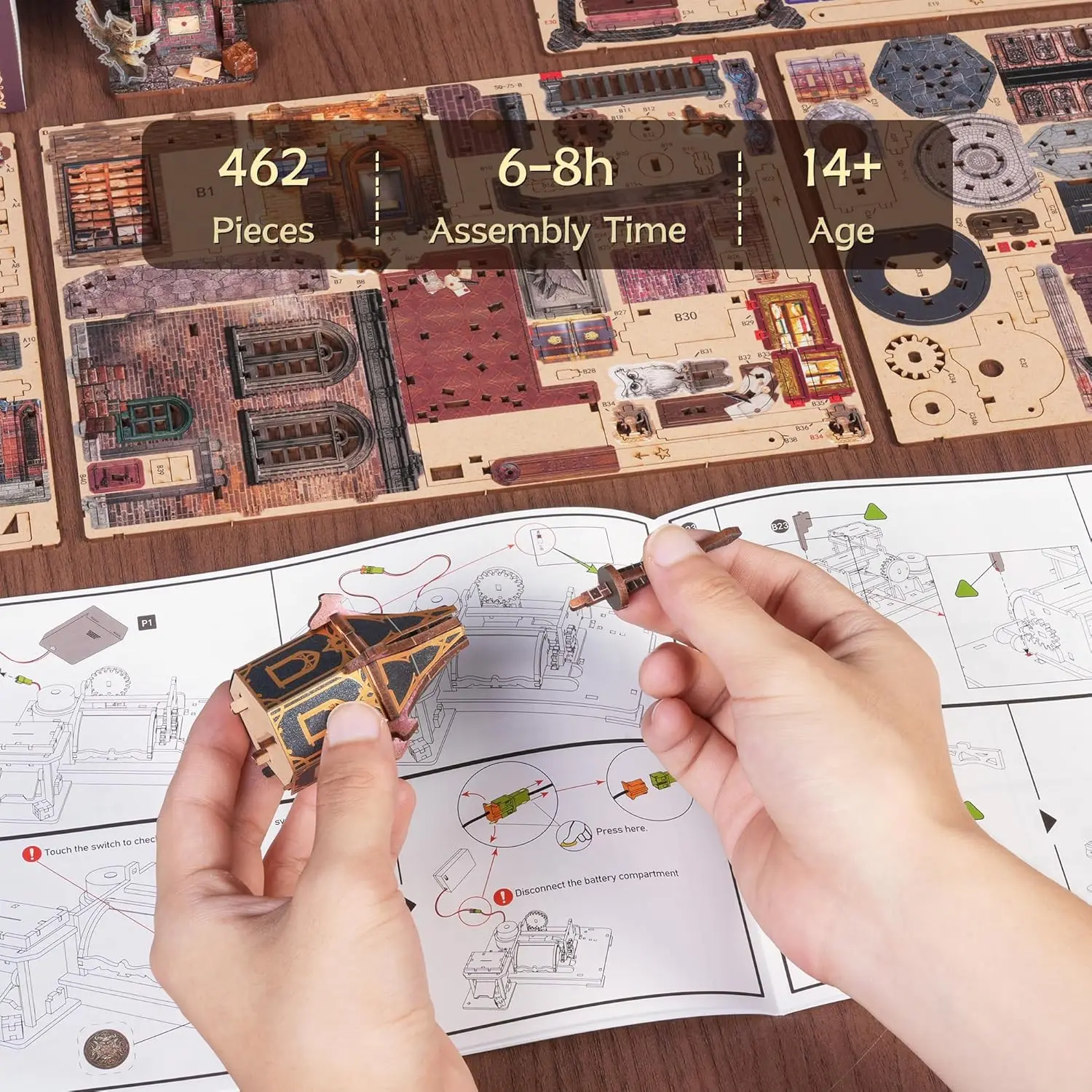 جديد لتقوم بها بنفسك خشبية مصغرة أطقم منمذجة البومة مكتب آخر كازا ثلاثية الأبعاد لغز بيوت الدمى مع أضواء الأثاث لهدايا عيد ميلاد الأصدقاء #5