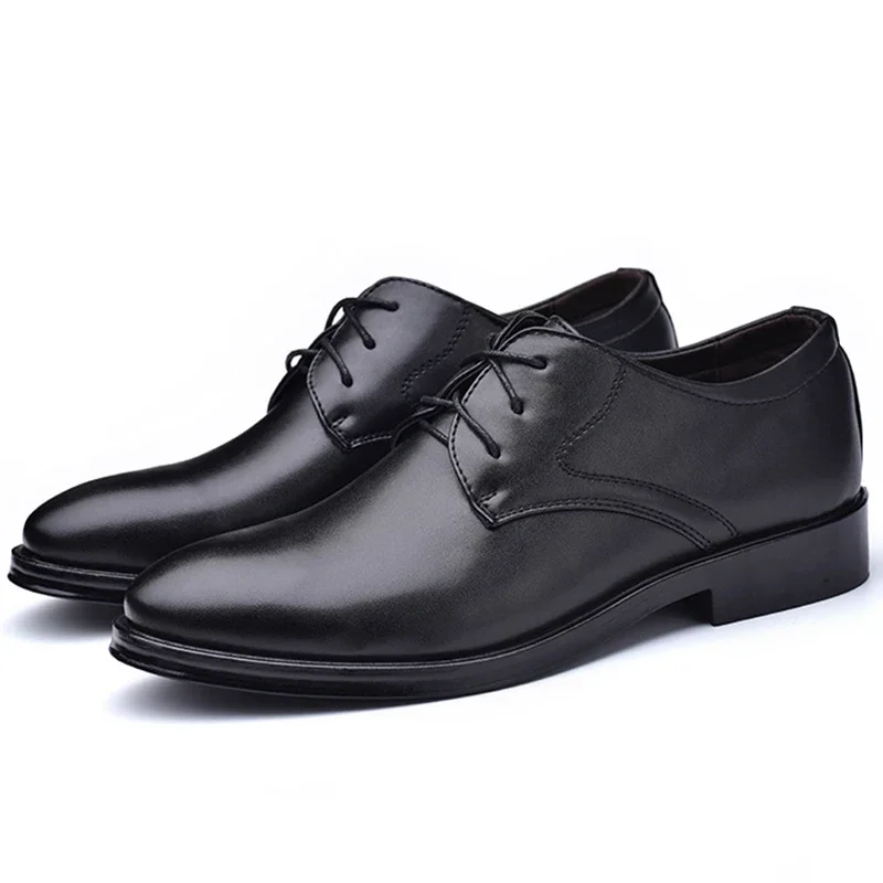

Black Brown Leather Formal Shoes for Men Oxfords Wedding Party Office Business Footwear Zapatos De Hombre Plus Size Sneakers