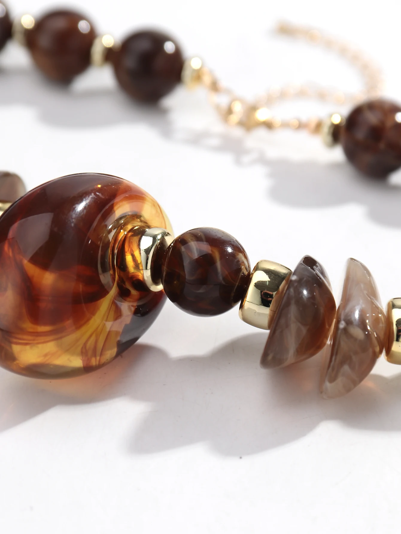 Vintage Acryl Unregelmäßige Geometrische Perlen Halsketten für Frauen Übertrieben Harz Waterdrop Anhänger Halsband Handgemachte Schmuck Geschenke – Detail 6