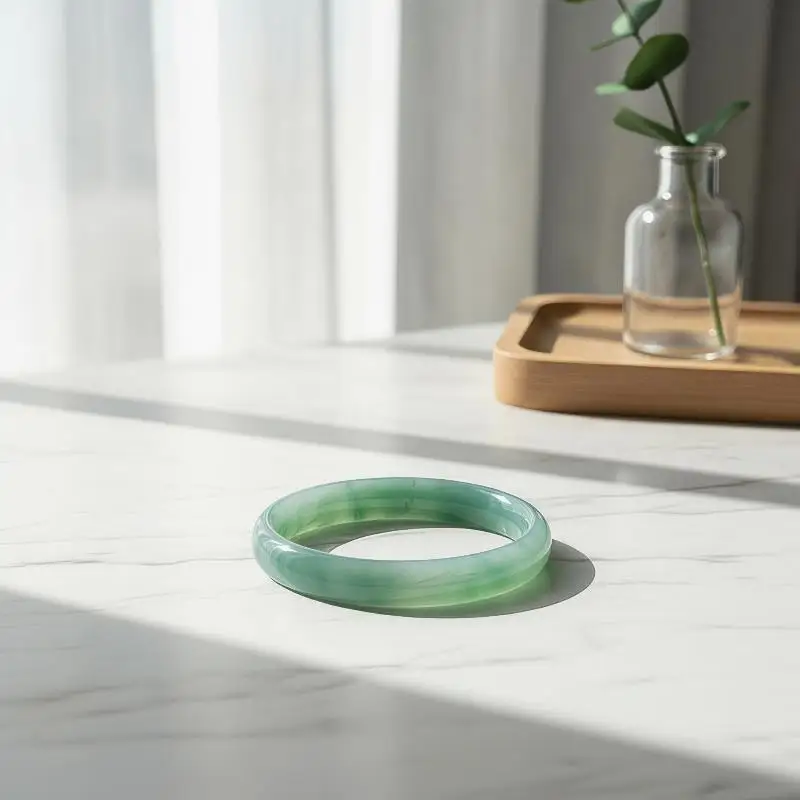 Chinese Style Glass Imitation Jade Bracelet Hanfu Accessories Women's Bracelet Circle Gift