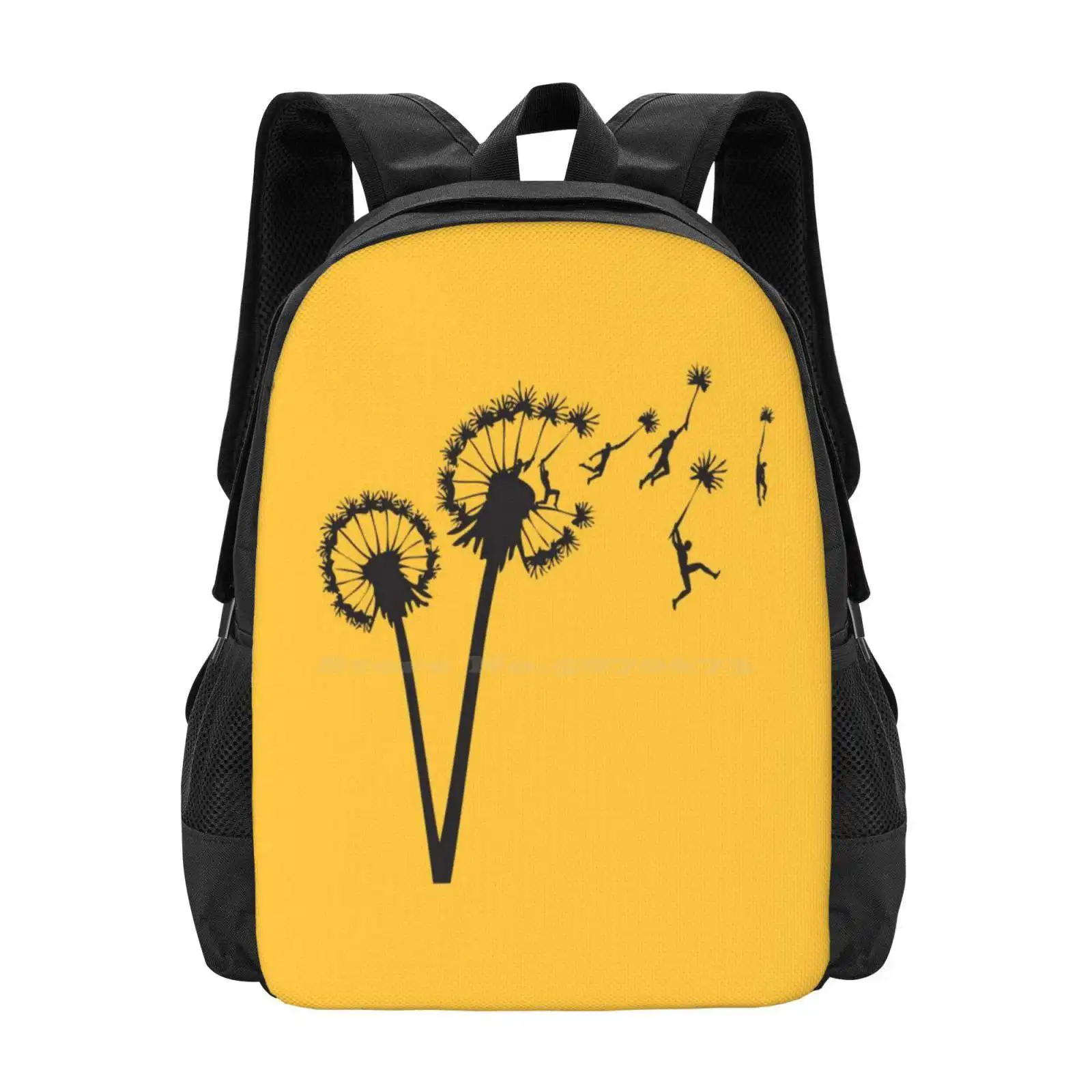 Dandylion People Flight Pattern Design Laptop Travel School Bags Dandelion Vector Retro Flying Cool People Vintage Nature