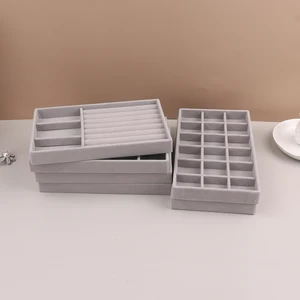 벨벳 보석류 디스플레이 쌓을 수있는 절묘한 보석 홀더 휴대용 반지 이어링 목걸이 주최자 박스 조직 자 De Boys 8 최고의 영업 여행 주최자 보석 - №8