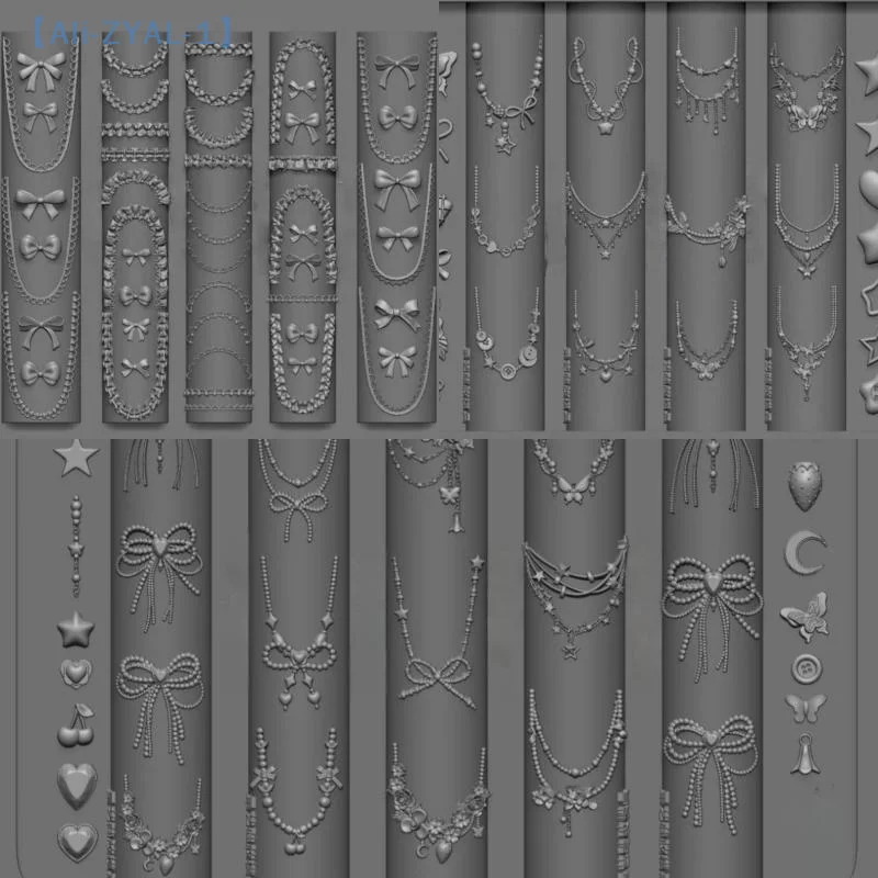 【ZYAL-1】Drachen Knochen 3D Silikon Nagelform Blume Schleife Stern Kette Nägel Vorlagen DIY Nail Art Dekoration Maniküre Design