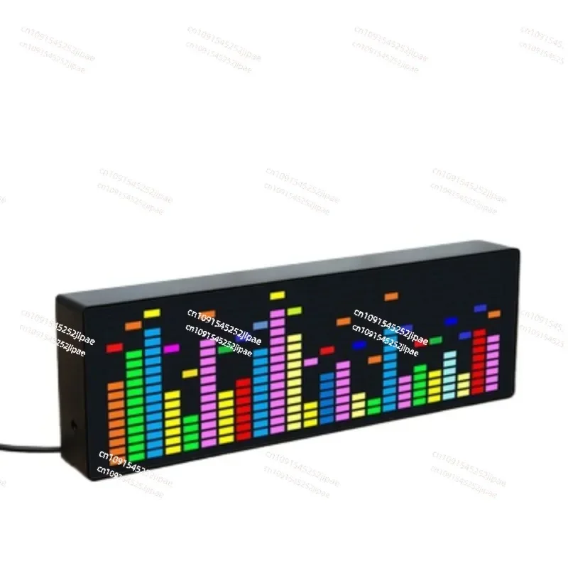 

LED Music Spectrum Rhythm Lights Voice Sensor 1624 RGB Atmosphere Level Indicator with Clock Display
