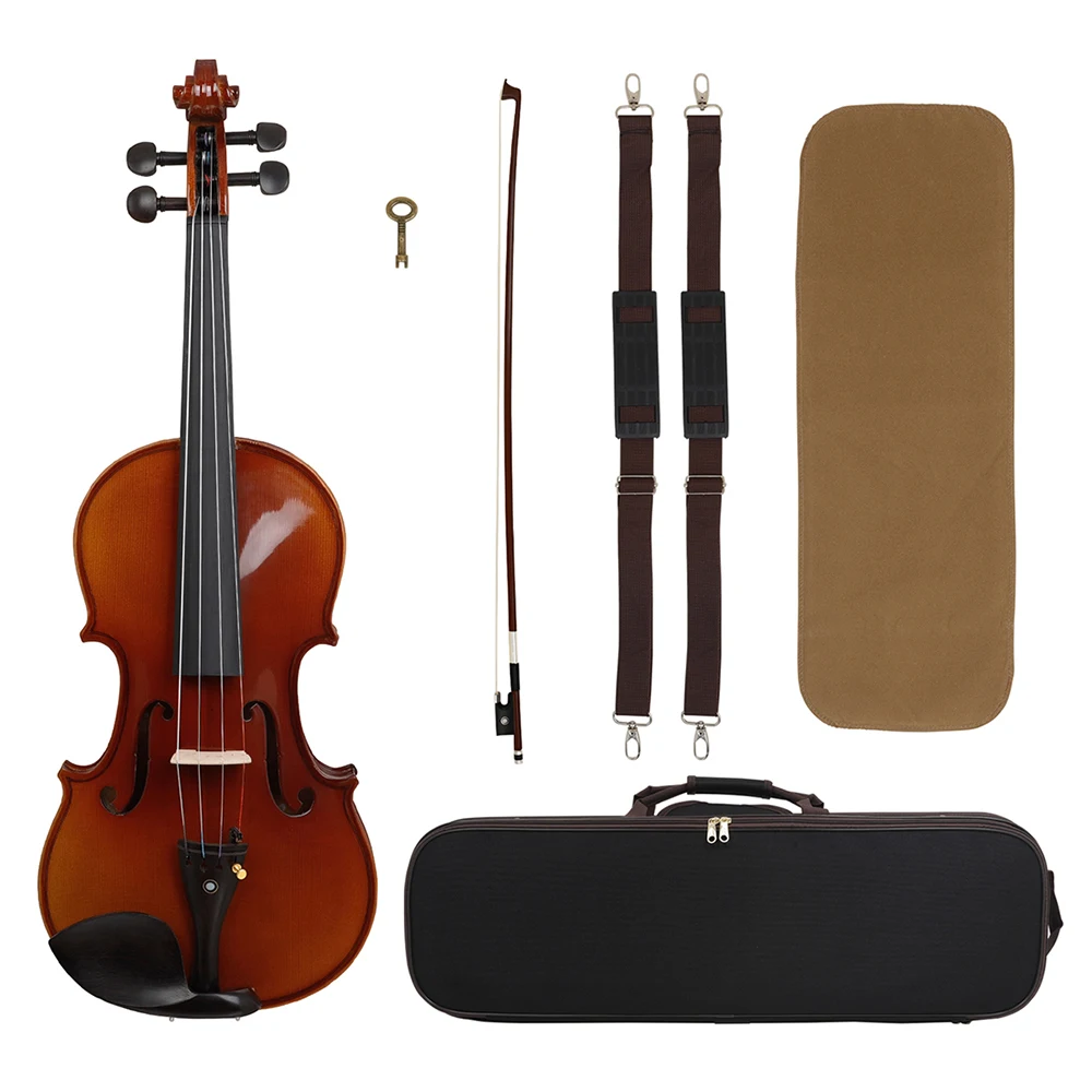 M MBAT Semi-Handmade Violin 4/4 Natural Air-Dried Spruce Top Maple Back Inlaid Ebony Tuning Pins Stringed Instruments & Parts