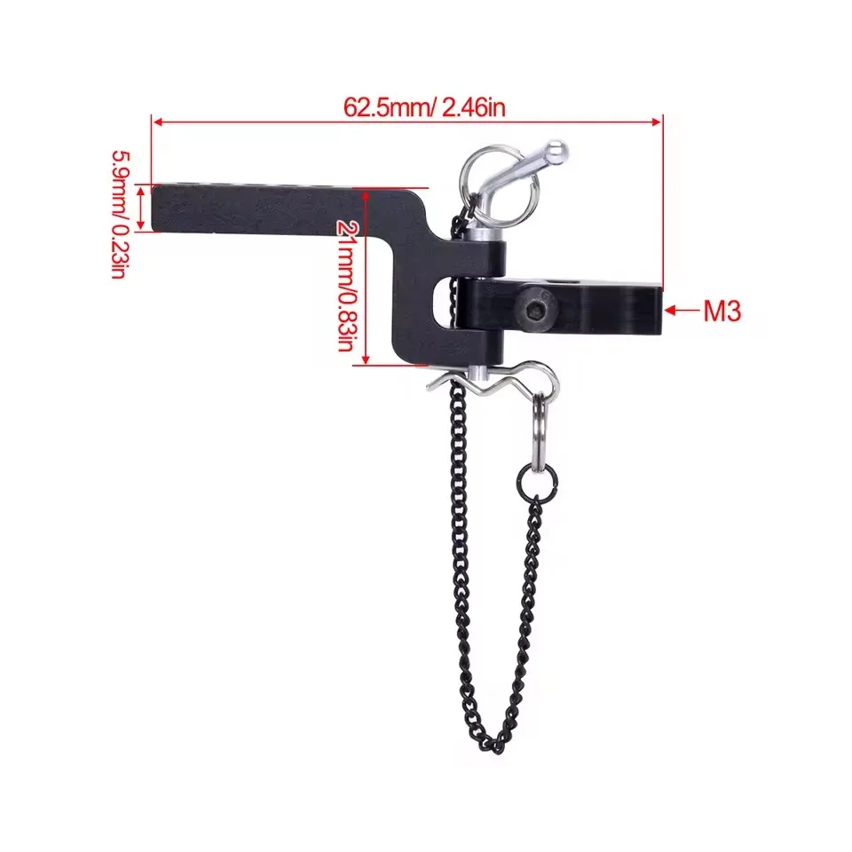 Metal Tow Hook & Trailer Chain for 1/10 RC Crawler TRX4 SCX10 D90 CC01 Rescue Parts