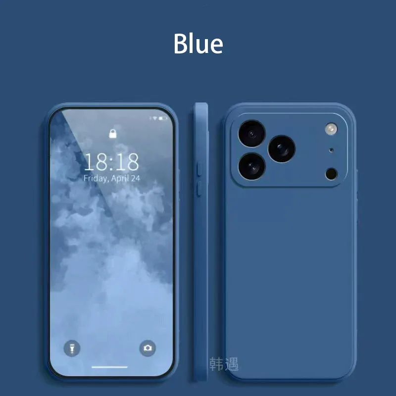 

Luxurious Solid-color Straight-edge Case For iPhone 17 Air 16 Pro Max 15 Plus 14 13 12inner lining Fine Hole phone Cover