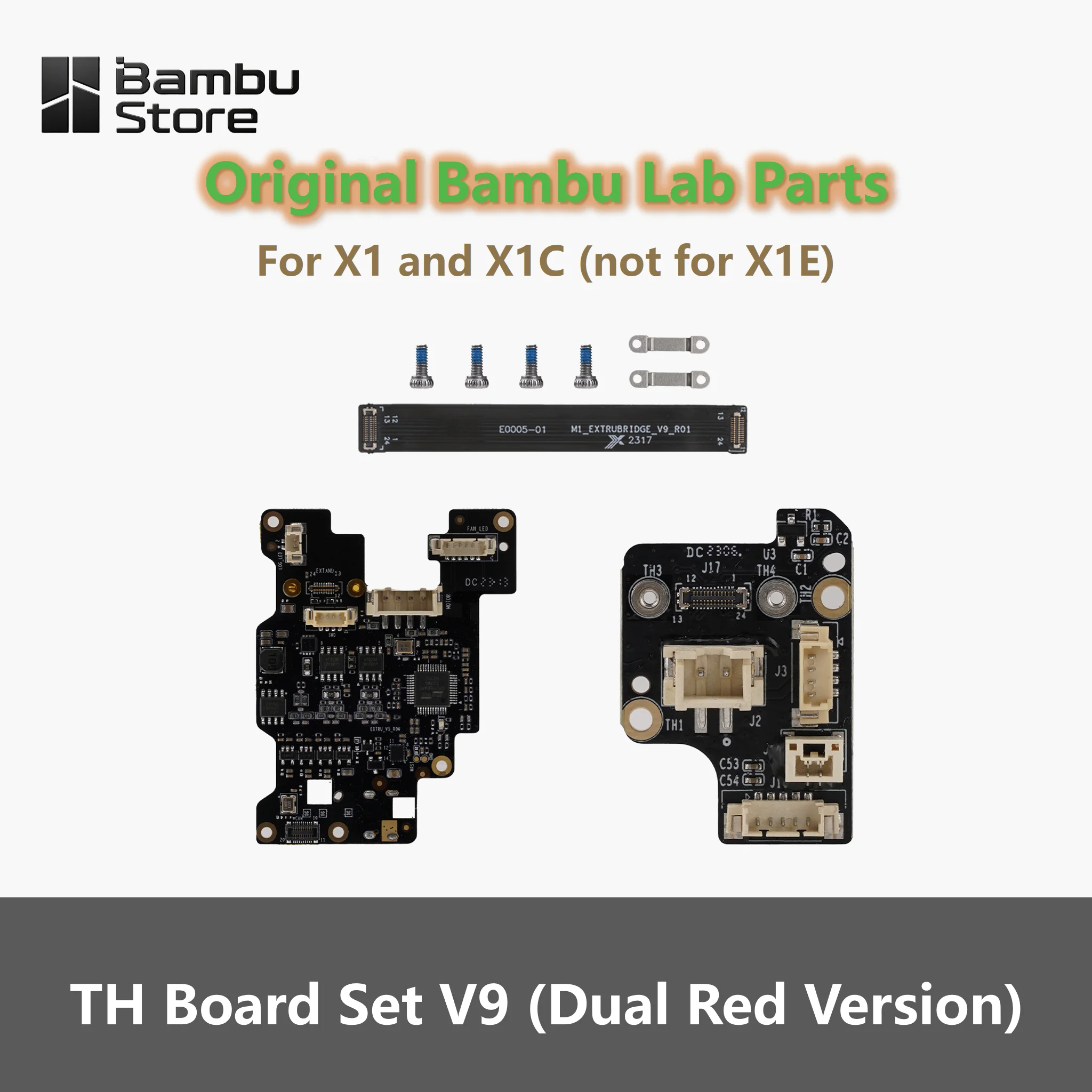 Original Bambu Lab X1/X1C TH Board Set V9 Dual Red Version with FPC Cable & Extruder Interface Board for 3D Printer Accessories
