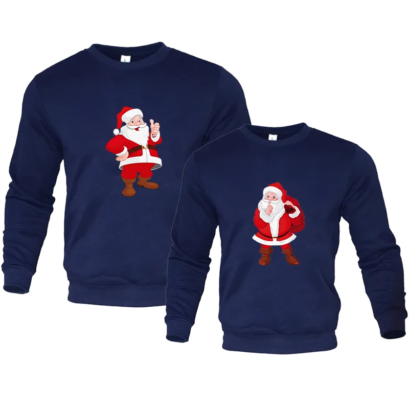 Felpa con cappuccio divertente cartone animato di buon Natale Madre Babbo Natale Maglione invernale Camicie per la famiglia per le vacanze Kawaii Regalo Abiti per la famiglia autunnali