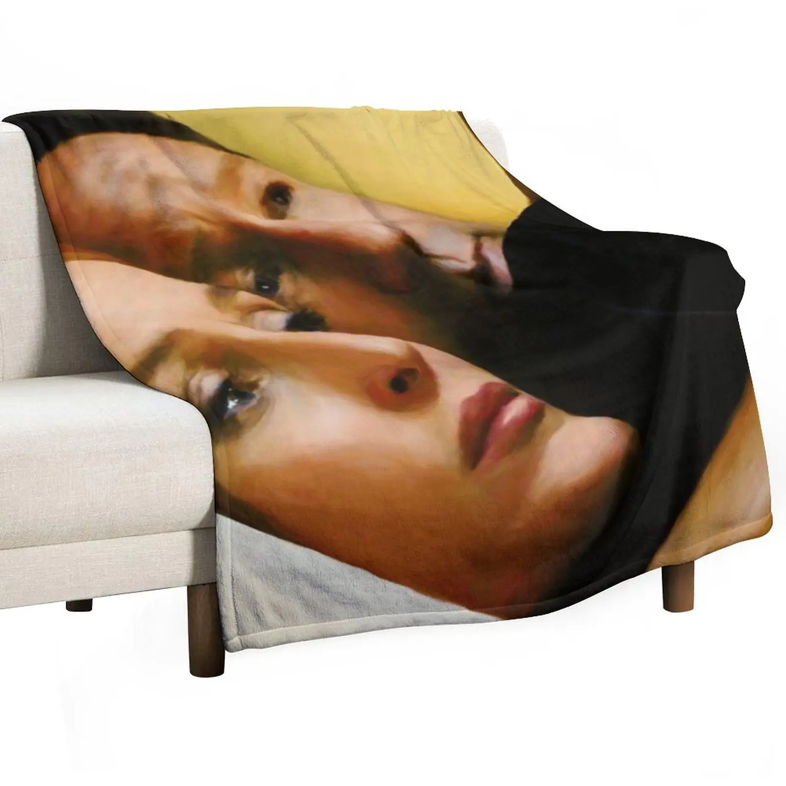 Mulder & Scully in bed - oil color painting Throw Blanket Soft Plaid Flannels Softest Blankets