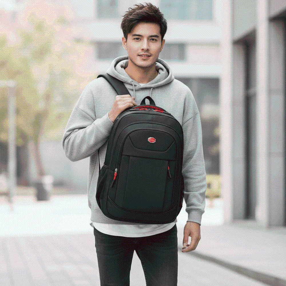 Nylon Students Daypack Anti-splash Water Scratch Prevention Large Capacity School Bag Fixed Webbing Polyester Laptop Backpack