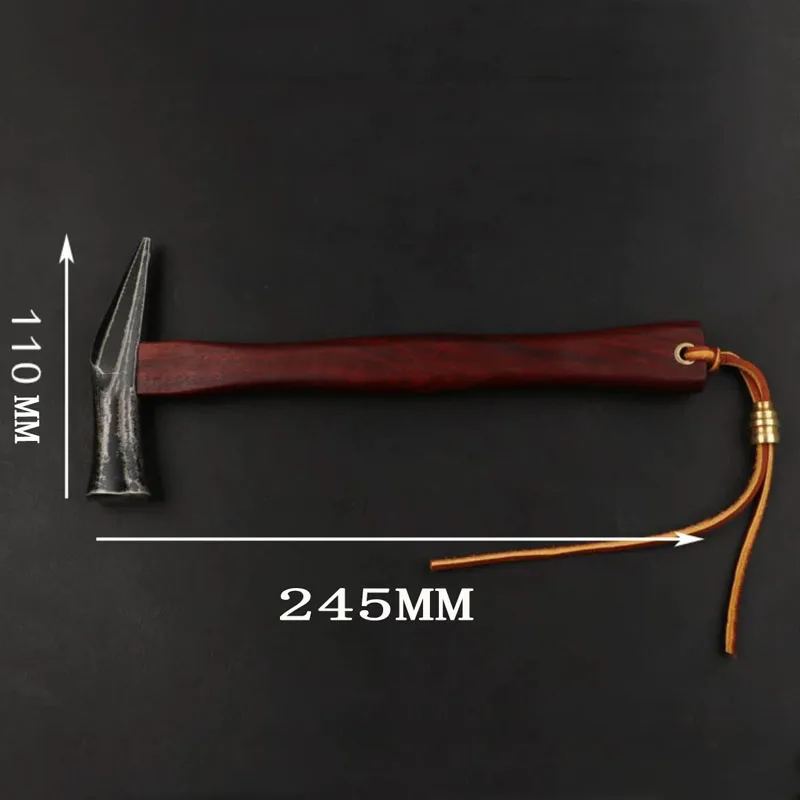 Japanese-Style High Carbon Steel Window Breaker Hammer with South American Bloodwood Handle Stone Washing HRC54 S55