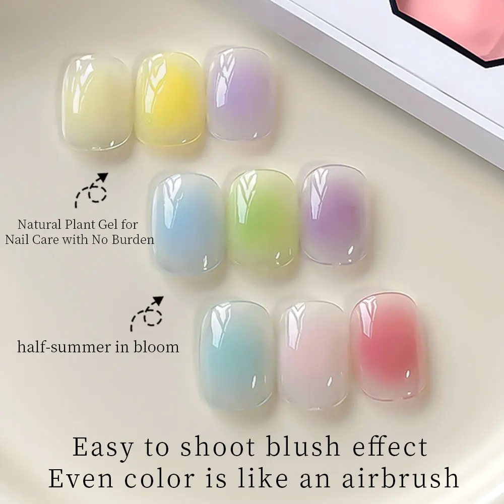 Rejillas de 9 colores 2025, textura de Color en polvo para uñas, efecto degradado adhesivo duro duradero, alta saturación, popular regalo artístico para uñas DIY