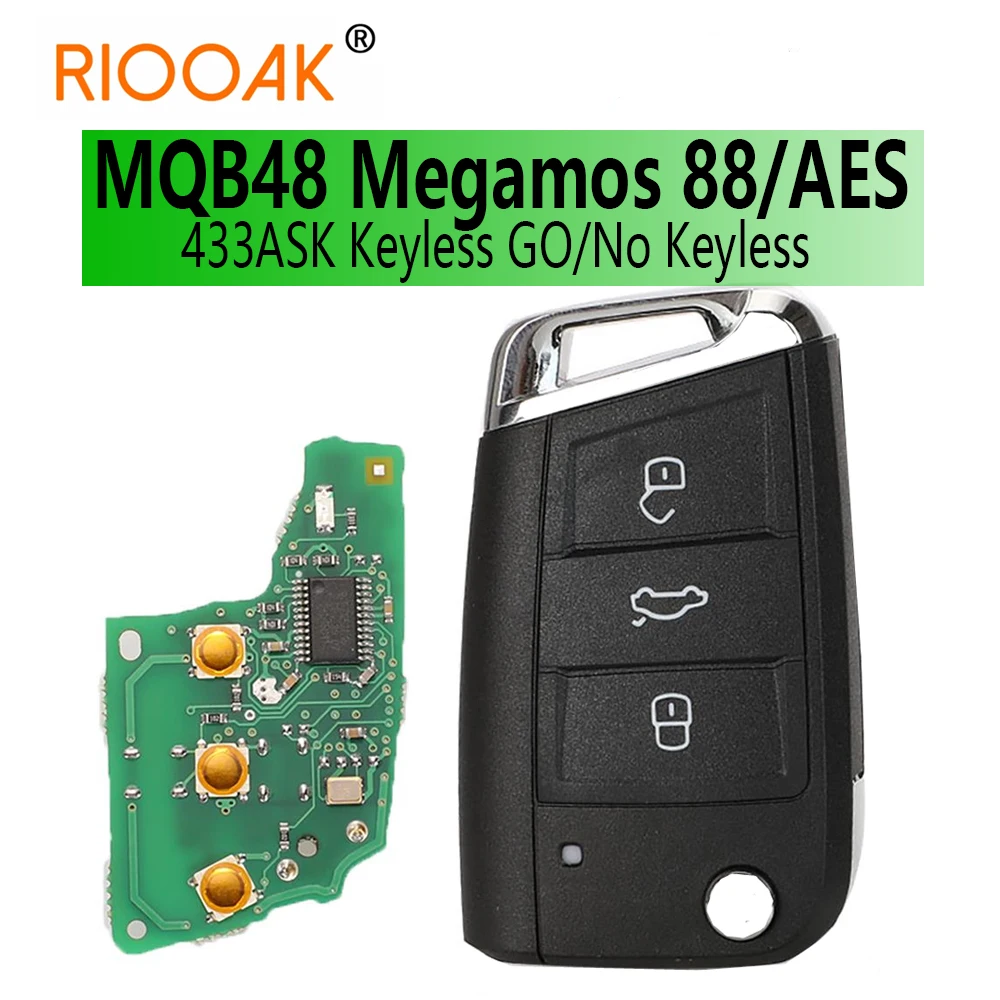 Remote Car Key 434MHz ASK MQB48 Chip for VW Seat Leon Ateca Golf7 MK7 Touran Polo Tiguan Skoda Octavia 5G6959752AB BB 6V0959752