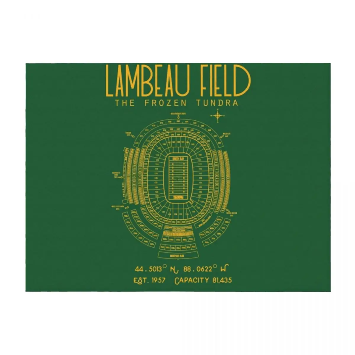 

Green Bay Packers Lambeau Field Stadium Poster Print Throw Blanket Luxury Thicken Stuffeds Multi-Purpose Sofas Blankets