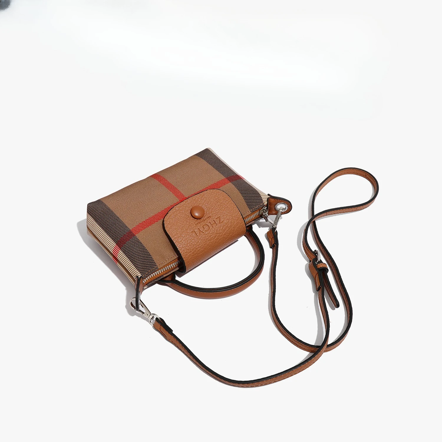 Tas Selempang Kotak-kotak Model Dumpling untuk Wanita, Tas Tangan Mewah, Tas Selempang Serbaguna untuk Siang dan Malam, Tas Fashion untuk Kerja ​