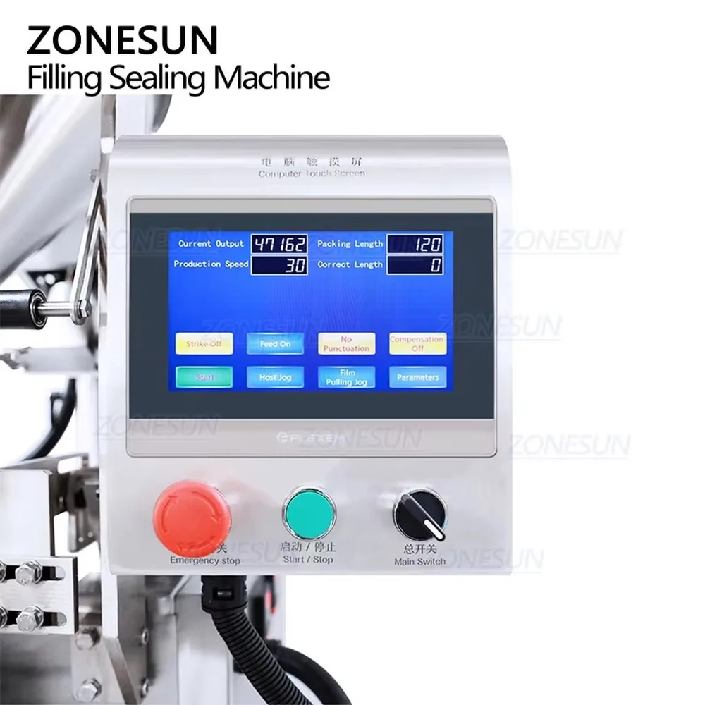 ZONESUN ZS-FM61 Automatic Auger Powder Sachet Vertical Form Fill Seal Packaging Machine for Small Business