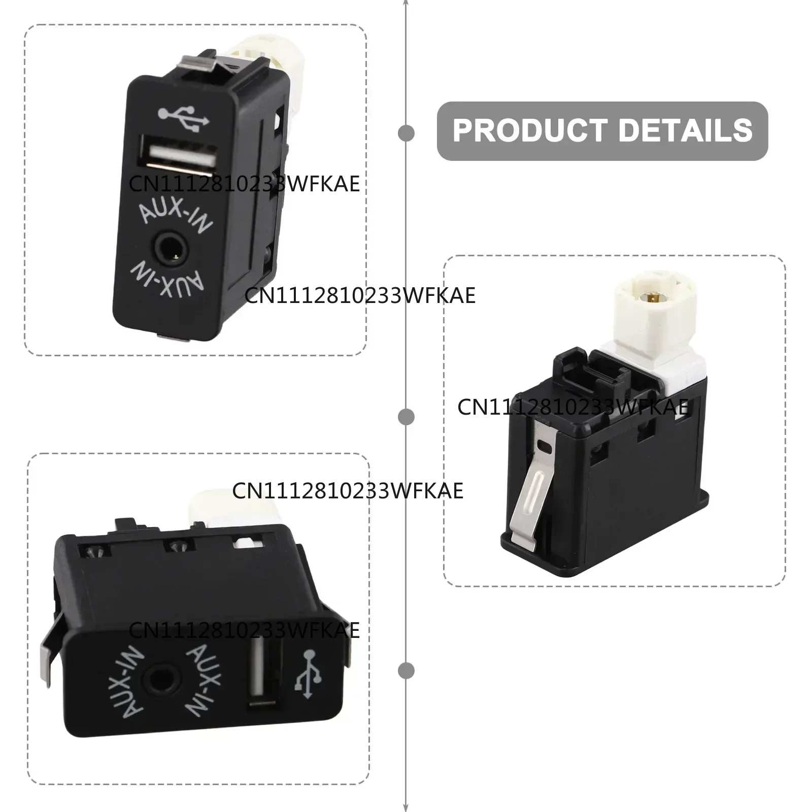 2pcs  Compact Car USB AUX Input Port Plug for BMW 1 Series E81 E87 E88 E82 E90 E91 E92 E93 E60 E61 Quick Installation
