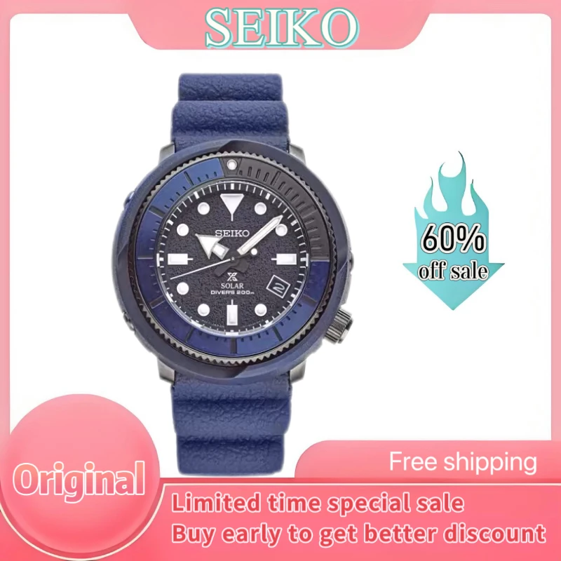 100%Original SEIKO Watch SNE537 PROSPEX Series Men Watches  Luminous Circular Dial Sports Calendar Silicone Strap Wristwatches