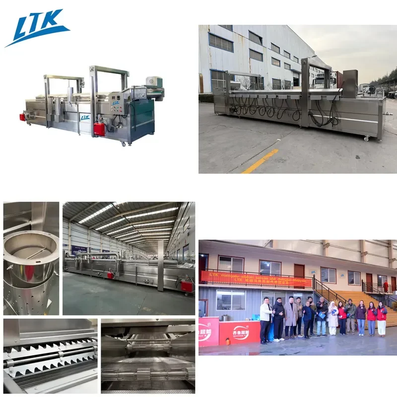 【CHIMU HOME】 Fully Automatic Continuous Deep Frying Machine for Industrial Snack Food Frying Production Line and Chips Frying