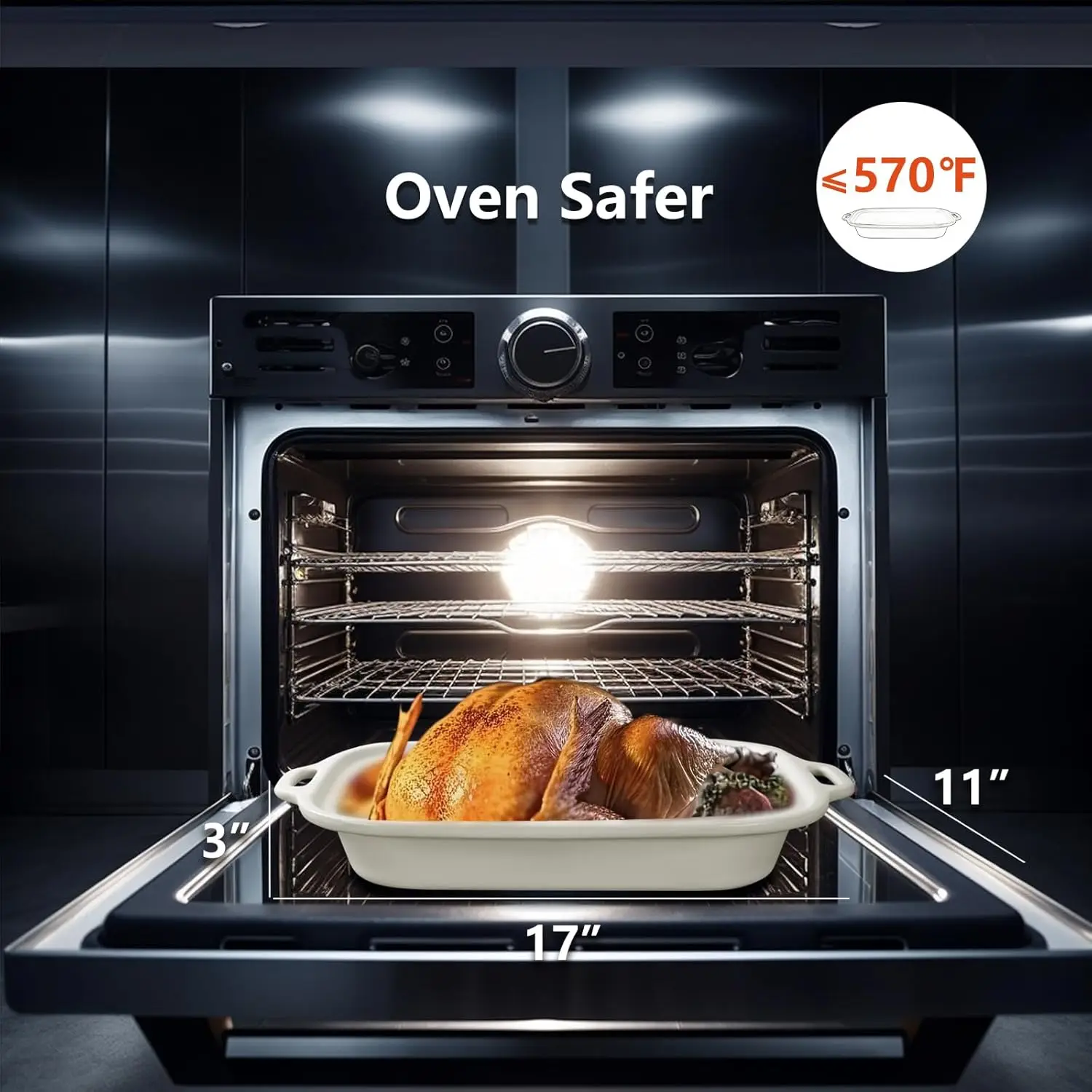 كسرول بطيء قابل للبرمجة سعة 4 لتر مع طبق خبز سيراميك - جهاز مطبخ مثالي صغير لتناول العشاء العائلي، فرن S