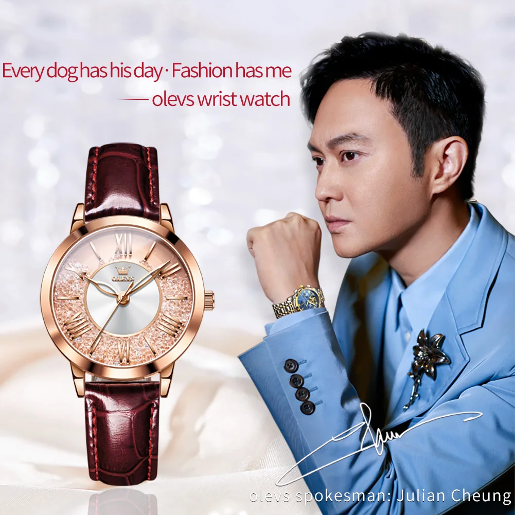 ساعات أوليف نسائية مضيئة مقاومة للماء ، ساعة يد نسائية أنيقة ، قرص حجر رملي سريع ، موضة ، أو أصلي