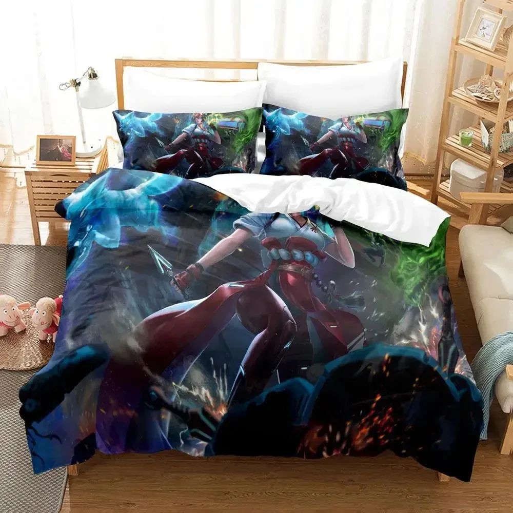 

Game Overwatch Kiriko Heads Comfortable Duvet Quilt Cover Pillowcase Bedding Set Children Bedroom Decoration Home Textile