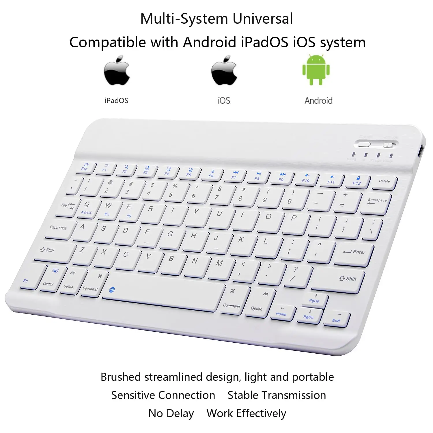 لوحة مفاتيح بلوتوث رفيعة للغاية قابلة للطي، لوحة مفاتيح صغيرة لاسلكية عالمية قابلة لإعادة الشحن USB-C للهواتف الذكية التي تعمل iPad اللوحية