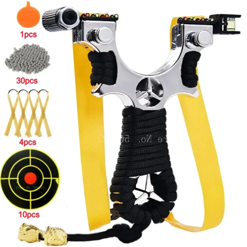 

Powerful Resin Hunting Slingshot Rubber Band Steel Ball Novice Package Outdoor Competition Sports High Quality Shooting Toys