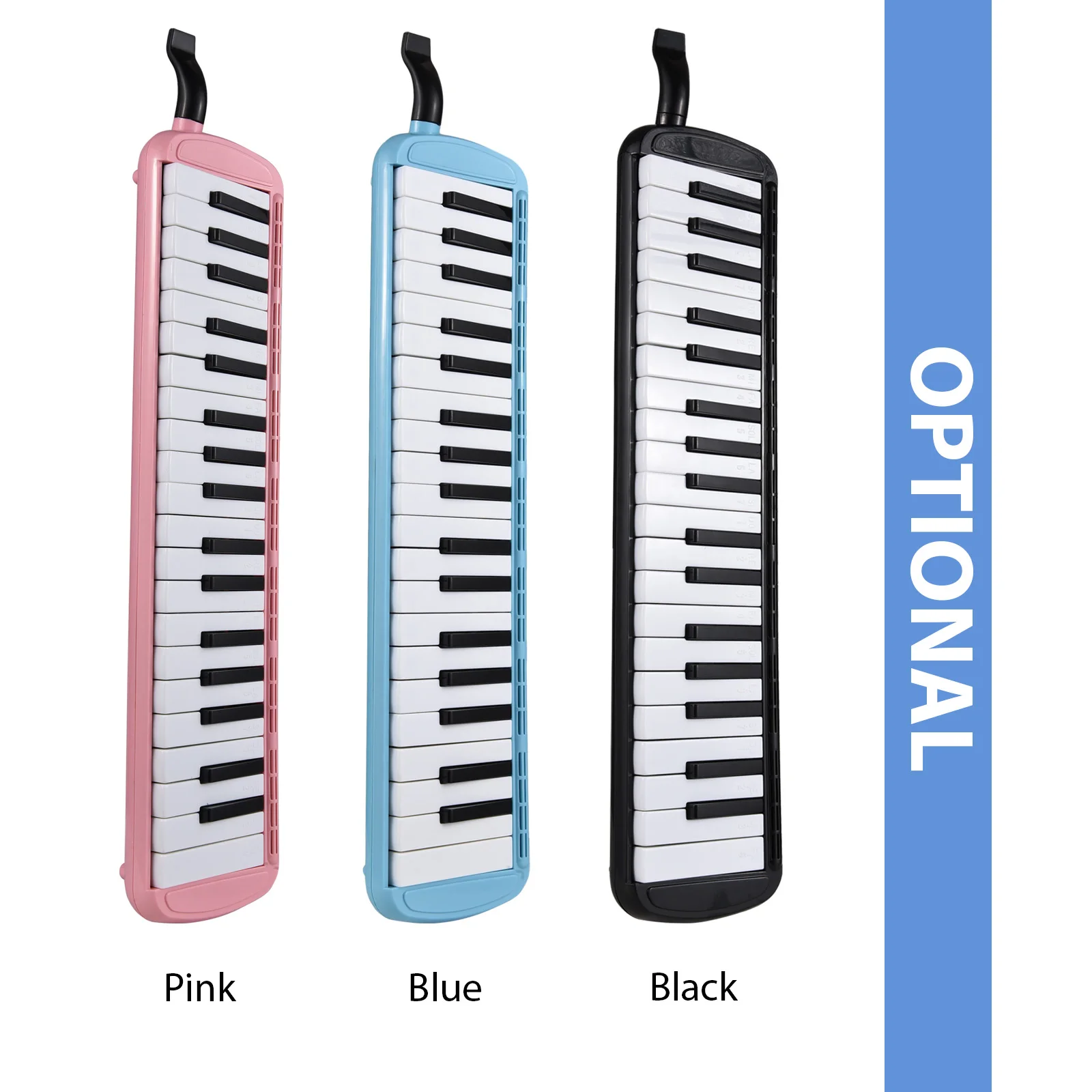 37 Keys Melodica Instrument Melodica Air Piano Keyboard with 2 Soft Blow Pipe 2 Blowing Nozzles Melodica Wind Instruments