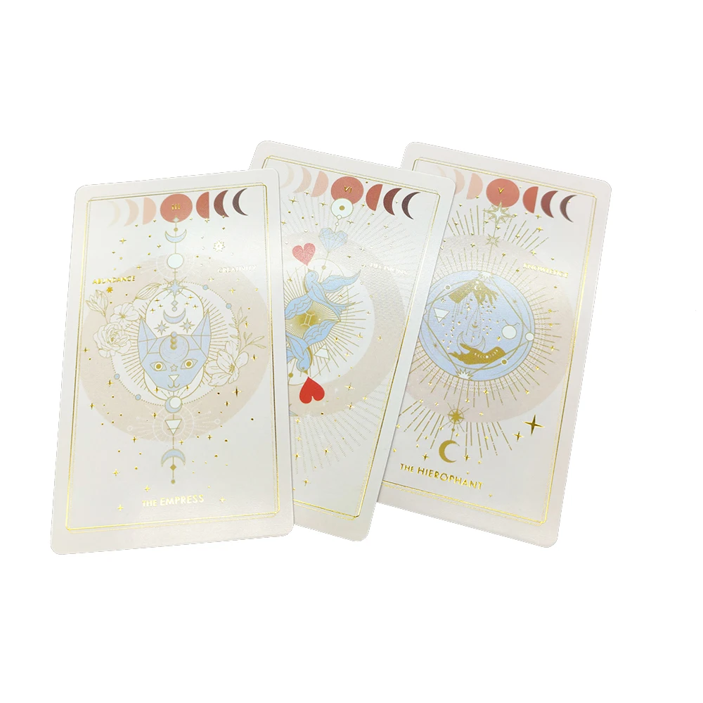 12X7CM Gilding Crafting Destiny Divination Tarot Cards Deck for Beginners with Gold Embossing for Women with Paper Guidebook