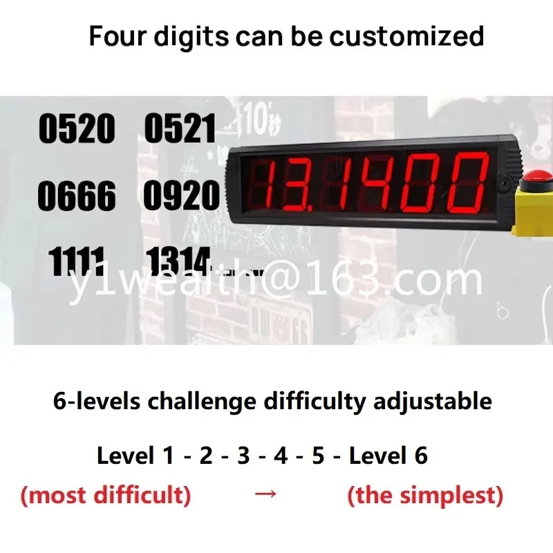 2026 Push Button Control Digital RED LED Display 10 Seconds Challenge Timer Clock for Party Game