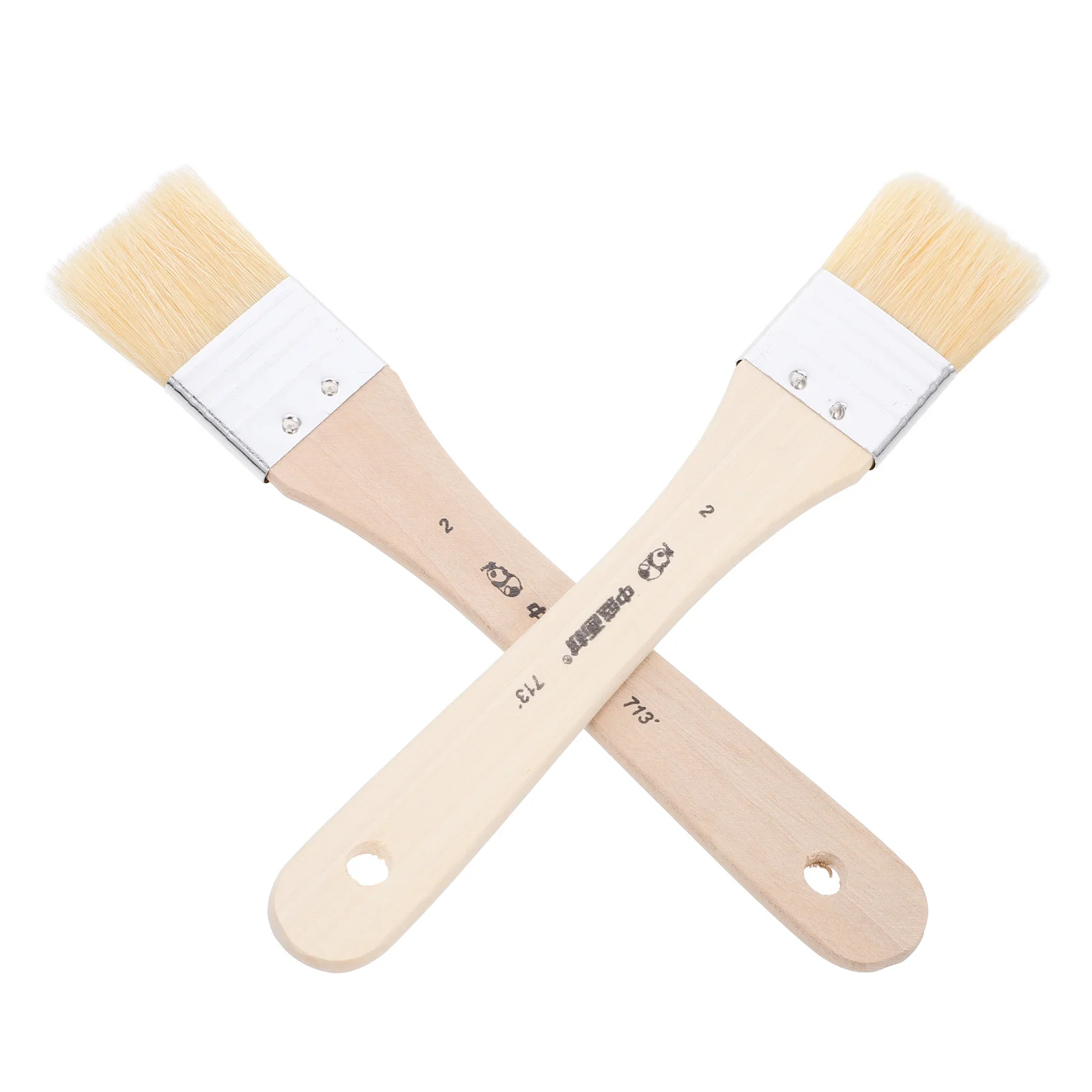 

2Pcs Oil Painting Brushes Wooden Handle Durable Artist Paint Set for Acrylic Watercolor Drawing Cleaning Dust Painting Set